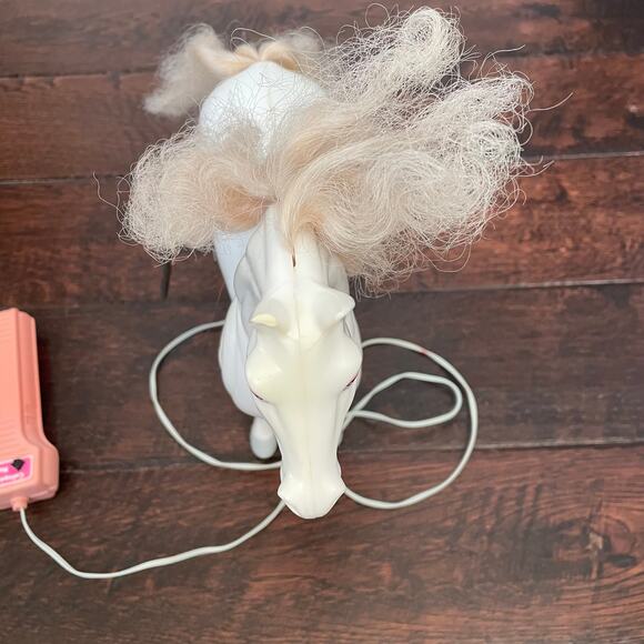 Blue Box Horse Barbie Doll 1980s Toy White Galloping Pony Not Working READ - Picture 5 of 8